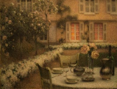 The Table in the White Garden at Gerberoy by Henri Eugene Augustin Le Sidaner